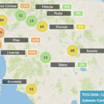 Infografica malattie asbesto correlate della Toscana 2013-2017