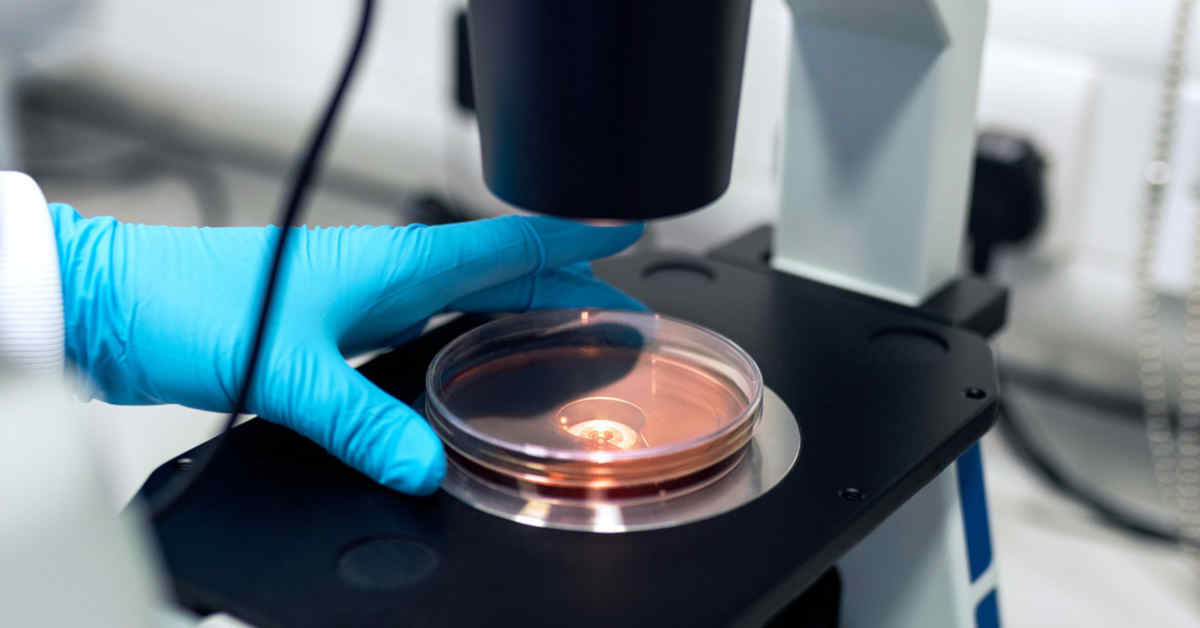 Microscopio in laboratorio biomedico